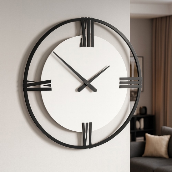 Orologio da parete moderno 30cm bianco rotondo