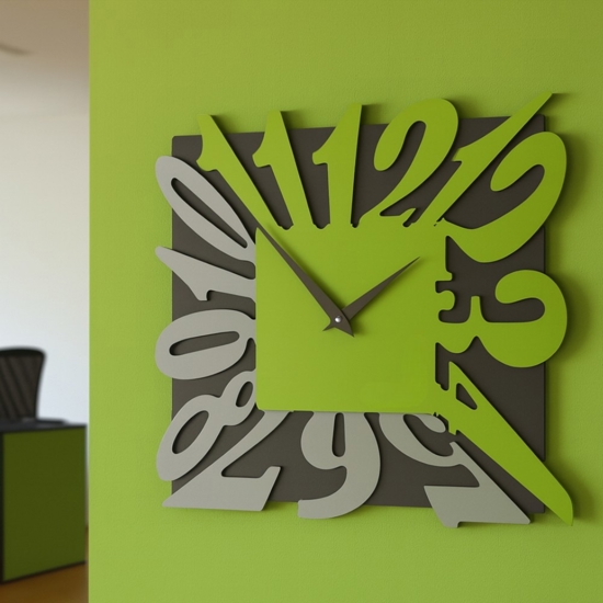 Orologio a parete moderno quadrato verde