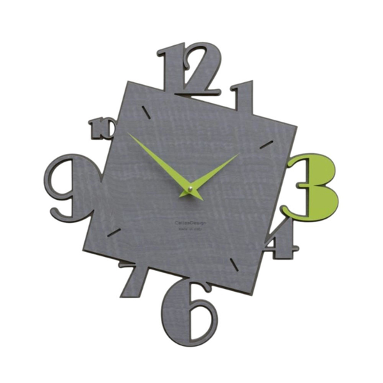 Orologio da parete moderno in legno verde e grigio