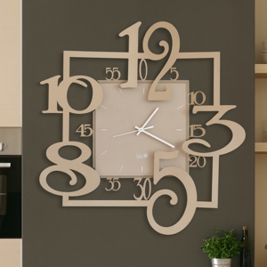Orologio da parete moderno design quadrato beige