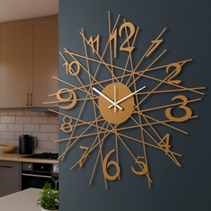 Orologio da parete oro design intreccio linee moderno