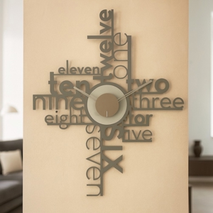 Visualizza i dettagli per Orologio moderno da parete design originale fango e avorio Orologio moderno da parete design originale fango e avorio