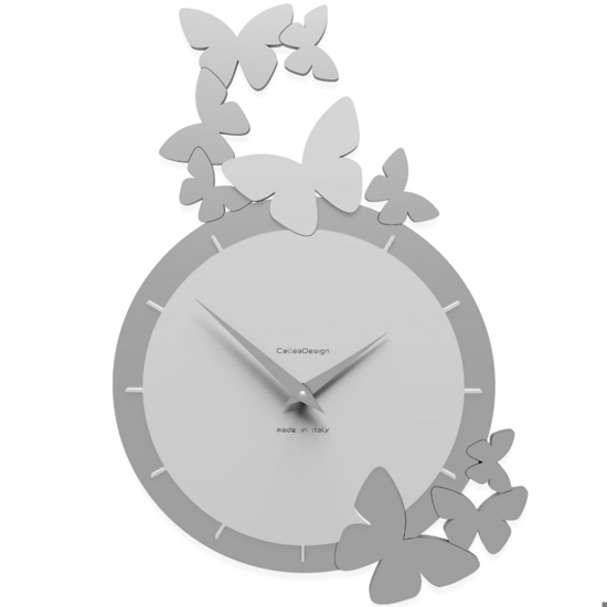 Butterfly orologio da parete moderno legno bianco-grigio