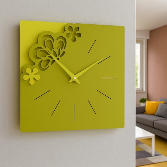 Orologio da parete quadrato moderno colore verde oliva