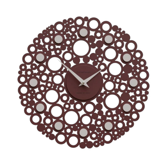 Orologio da parete rotondo legno rosso traforato Orologio da parete rotondo legno rosso traforato