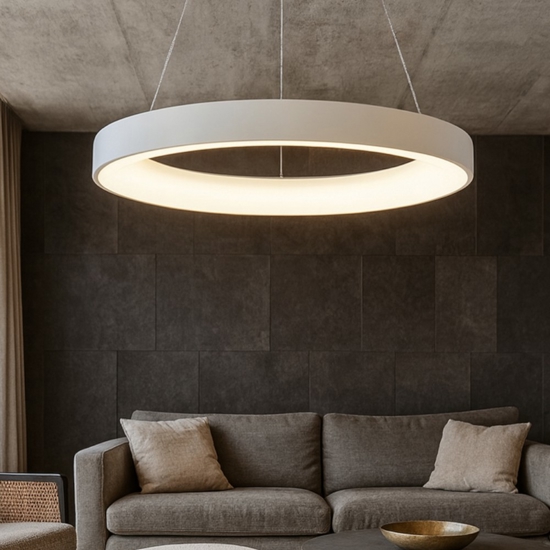 Lampadario cerchio bianco 60cm led dimmerabile 3000k Lampadario cerchio bianco 60cm led dimmerabile 3000k