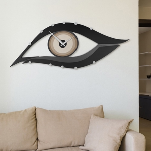 Orologio da parete moderno eye legno tortora