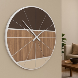 Visualizza i dettagli per Benjamin orologio da parete 60 noce canaletto design moderno Benjamin orologio da parete 60 noce canaletto design moderno