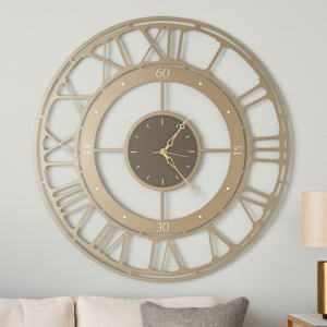Orologio da parete 70cm numeri romani bronzo rotondo