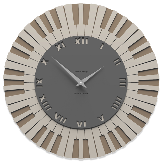 Orologio da parete musicale legno colore grigio quarzo tortora