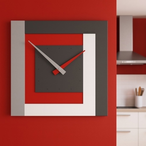 Visualizza i dettagli per Orologio moderno da parete legno rosso rubino alta qualita' Orologio moderno da parete legno rosso rubino alta qualita'