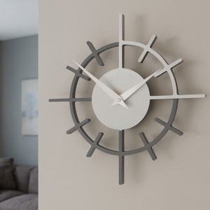 Visualizza i dettagli per Crosshair orologio da parete moderno legno grigio quarzo Crosshair orologio da parete moderno legno grigio quarzo