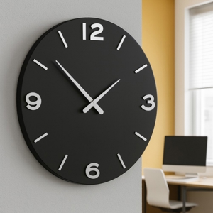 Visualizza i dettagli per Orologio da parete rotondo moderno smarty legno nero  Orologio da parete rotondo moderno smarty legno nero