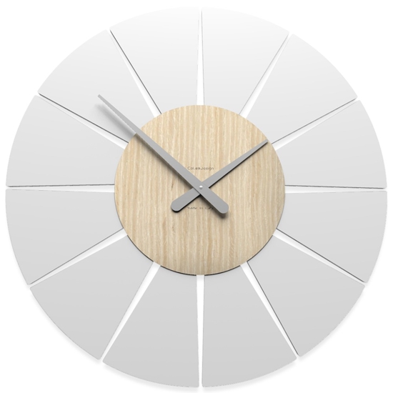 Orologio moderno da parete rovere decape in legno rotondo