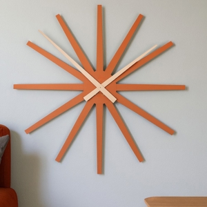 Visualizza i dettagli per Frizz orologio da parete grande 81cm terracotta in legno Frizz orologio da parete grande 81cm terracotta in legno