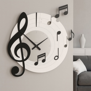 Orologio da parete musicale legno nero grigio