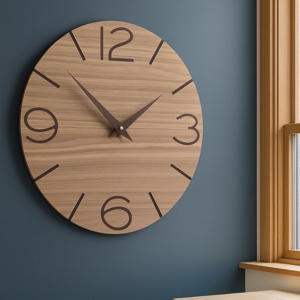 Orologio da parete moderno legno noce canaletto