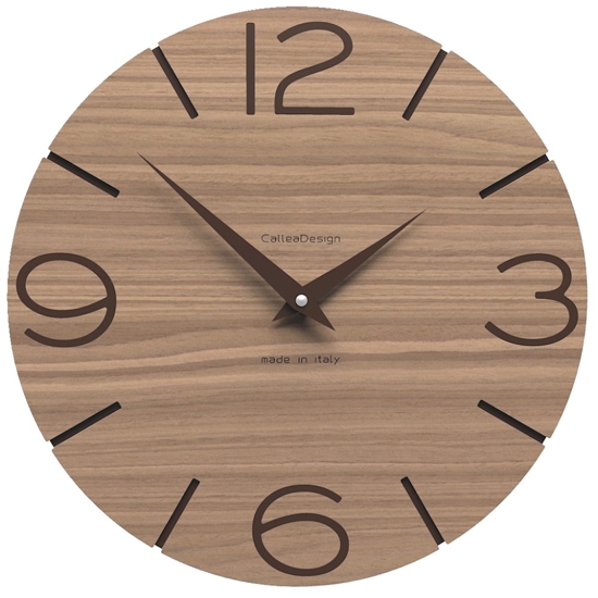 Orologio rotondo da parete moderno legno noce canaletto
