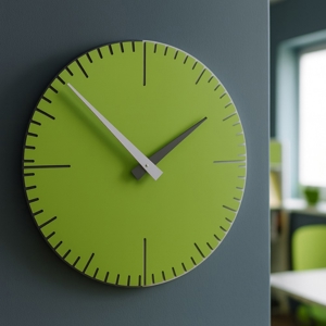 Orologio da muro moderno verde mela grigio e bianco in legno