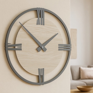 Orologio a parete 30cm rovere sirio rotondo