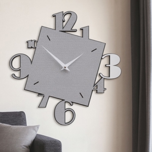 Visualizza i dettagli per Orologio in legno da parete design numeri grigio quarzo Orologio in legno da parete design numeri grigio quarzo
