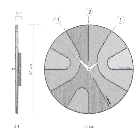 Orologio da parete moderno in legno nero rotondo Orologio da parete moderno in legno nero rotondo