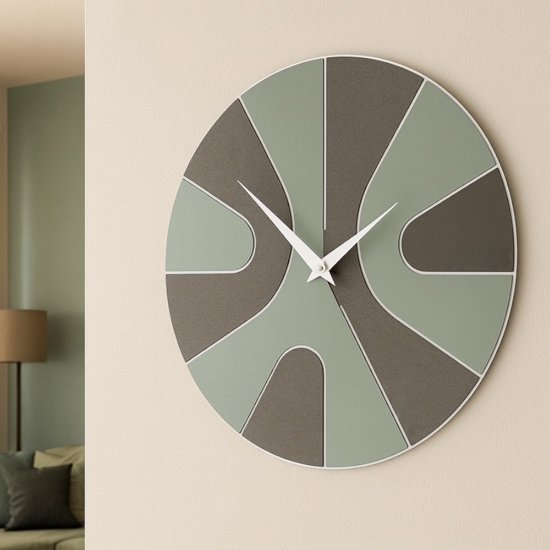 Orologio da parete rotondo in legno verde moderno rotondo Orologio da parete rotondo in legno verde moderno rotondo