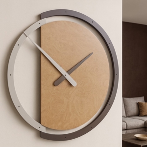 Visualizza i dettagli per Orologio noce e cioccolato da parete legno rotondo 45cm Orologio noce e cioccolato da parete legno rotondo 45cm