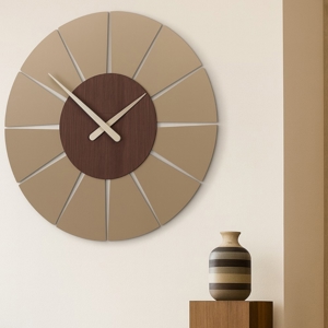 Visualizza i dettagli per Orologio da parete rovere wenge moderno in legno per ufficio Orologio da parete rovere wenge moderno in legno per ufficio
