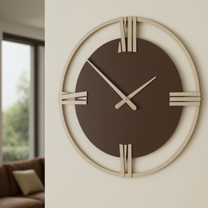 Orologio grande a parete legno cioccolato sirio