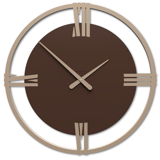 Orologio grande a parete legno cioccolato sirio