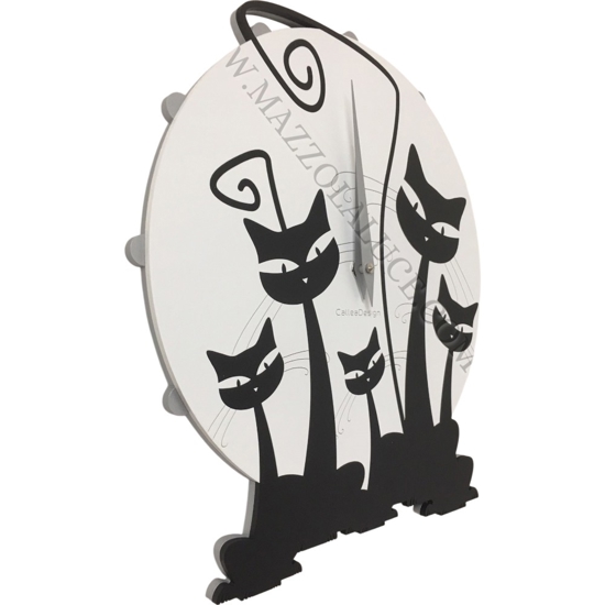 Gatti orologio moderno da parete legno nero