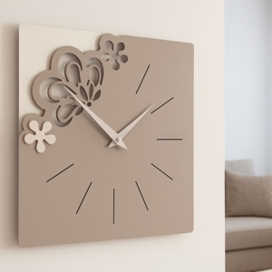 Orologio da parete merletto caffelatte quadrato moderno