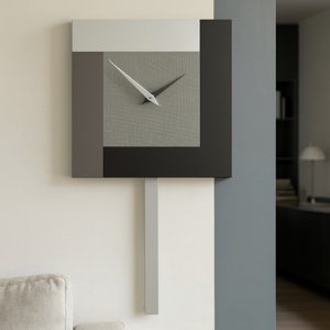 Orologio da muro a pendolo moderno stripes radica grigia