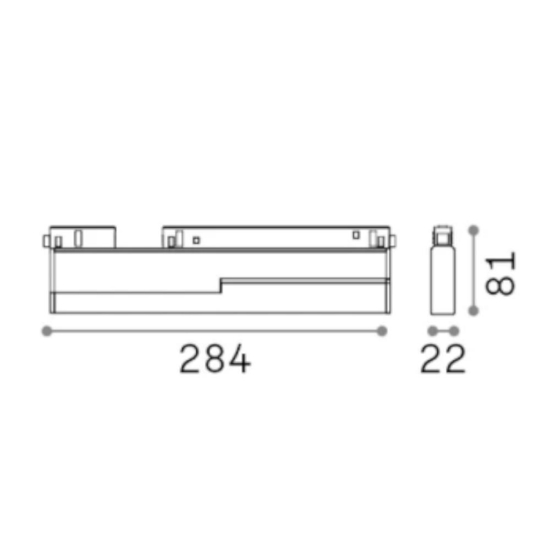 Ideal lug ego modulo faretti nero orientabile led 13w 1400lm 3000k
