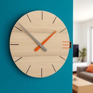Orologio da parete moderno legno colore rovere decape