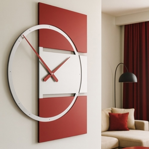 Adam orologio da parete moderno legno rosso rubino