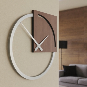Visualizza i dettagli per Orologio da parete moderno legno rovere wenge' grigio Orologio da parete moderno legno rovere wenge' grigio