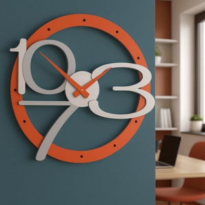 Visualizza i dettagli per Orologio da parete moderno scarlett legno colore arancione-grigio Orologio da parete moderno scarlett legno colore arancione-grigio