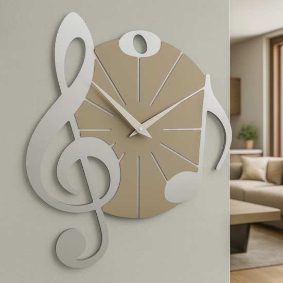 Orologio da parete musica colore alluminio tortora