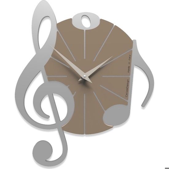 Orologio da parete musica colore alluminio tortora