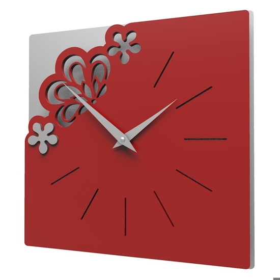 Orologio da parete legno rosso rubino grigio