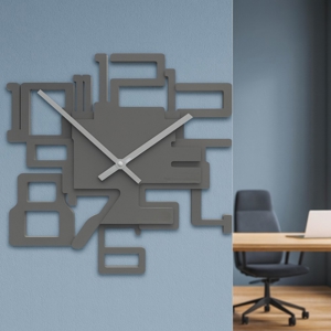Visualizza i dettagli per Orologio moderno da parete legno colore grigio quarzo Orologio moderno da parete legno colore grigio quarzo