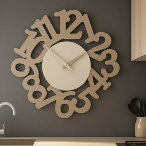 Visualizza i dettagli per Orologio moderno da parete legno colore nocciola Orologio moderno da parete legno colore nocciola