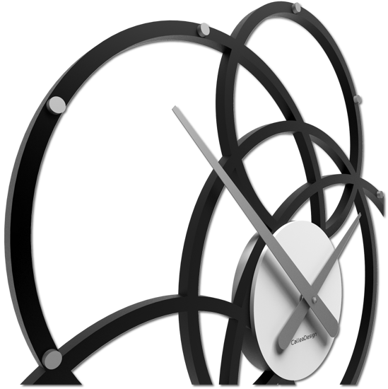 Orologio da parete nero e grigio moderno cerchi in legno