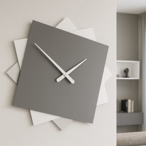 Grande orologio da muro moderno 60cm grigio quarzo