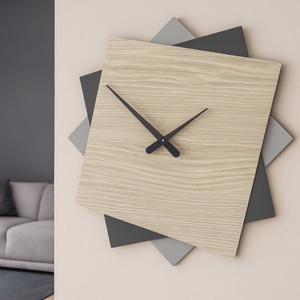 Orologio moderno da parete grande 60cm rovere breeze grigio