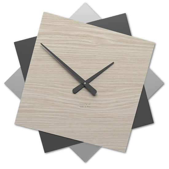 Orologio moderno da parete grande 60cm rovere breeze grigio