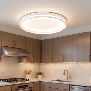 Plafoniera moderna rotonda bianca biemissione led 37w cct top light area