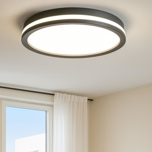 Top light area plafoniera da ufficio moderno rotonda antracite led biemissione 37w cct